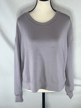 Truth by Republic Womens  Lavender Modal Soft Pullover Cropped Sweatshirt Large